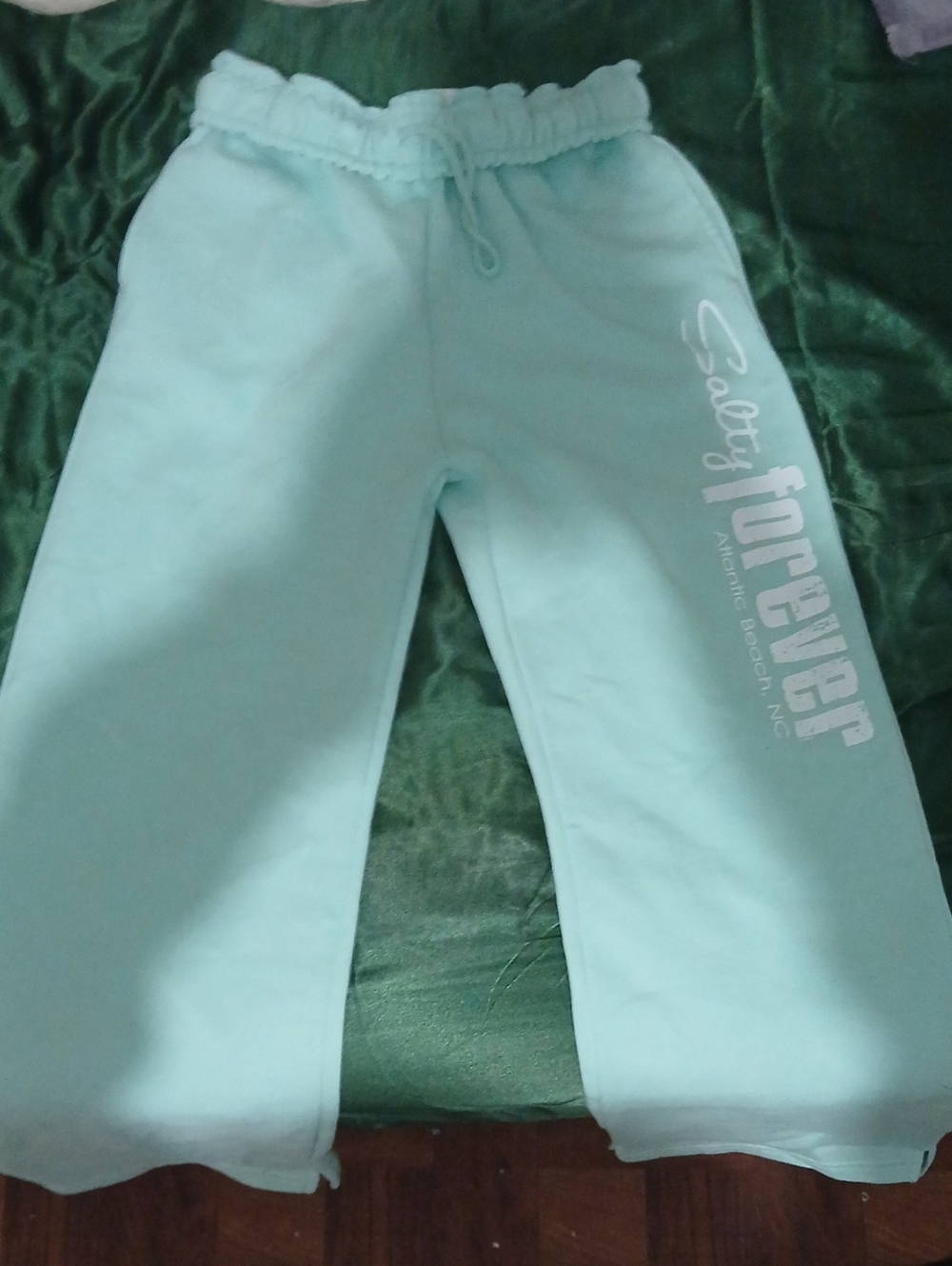 Ocean Drive Aqua Kids Sweatpants with Side Script